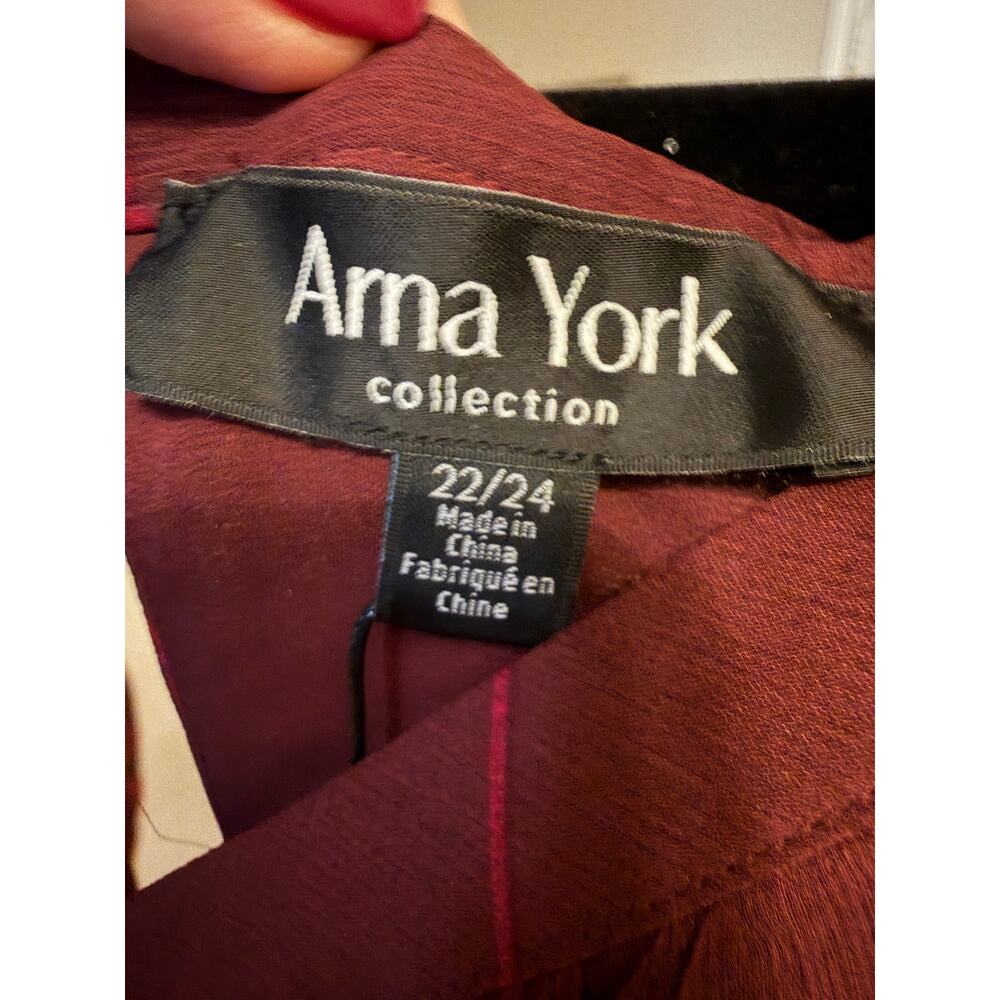 AMA York Collection Maxi Floral Burgundy Dress 22/24 NWT - Picture 3 of 4